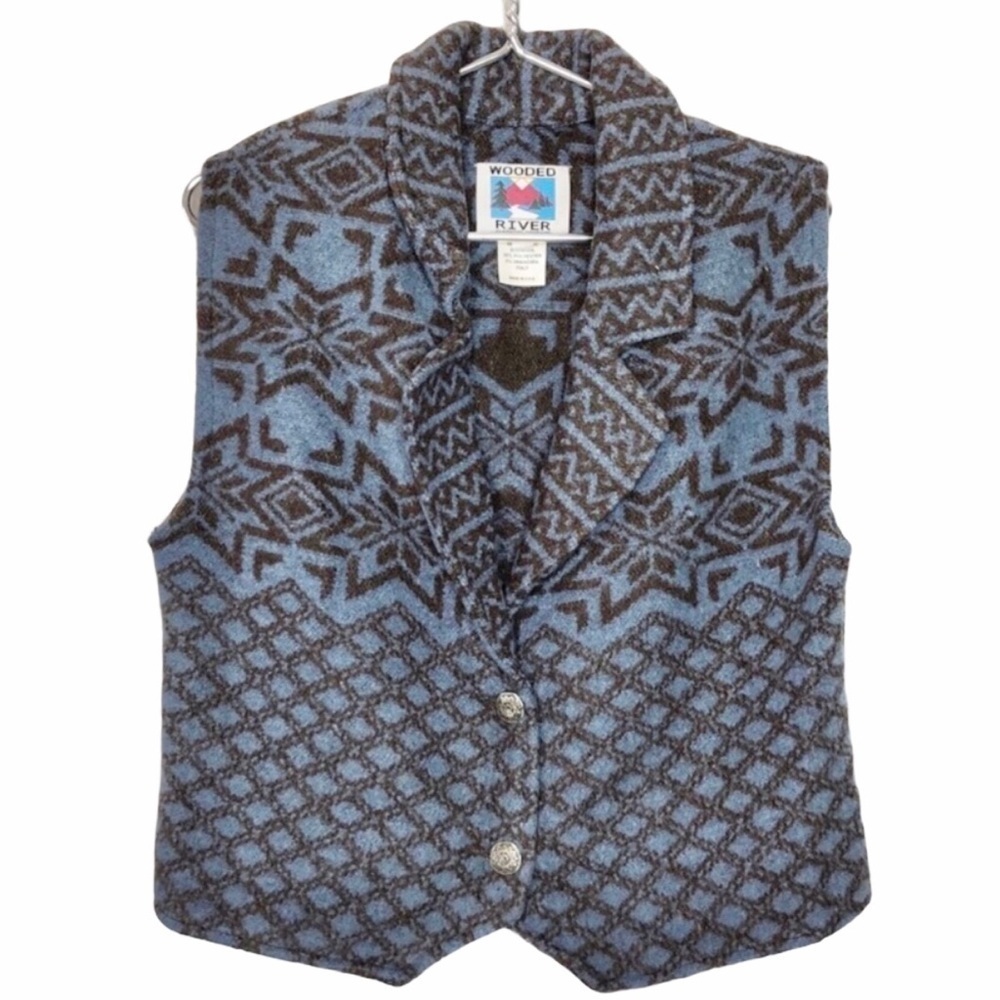 Wooded River Western Southwestern Pattern Vest